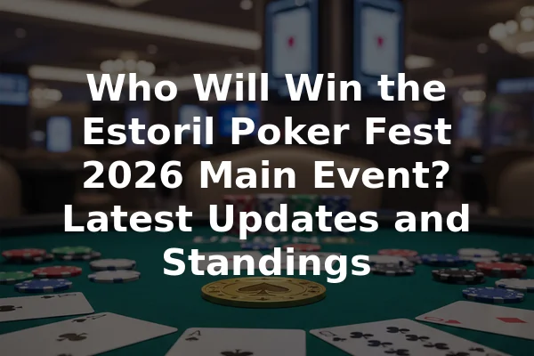 Who Will Win the Estoril Poker Fest 2026 Main Event? Latest Updates and Standings