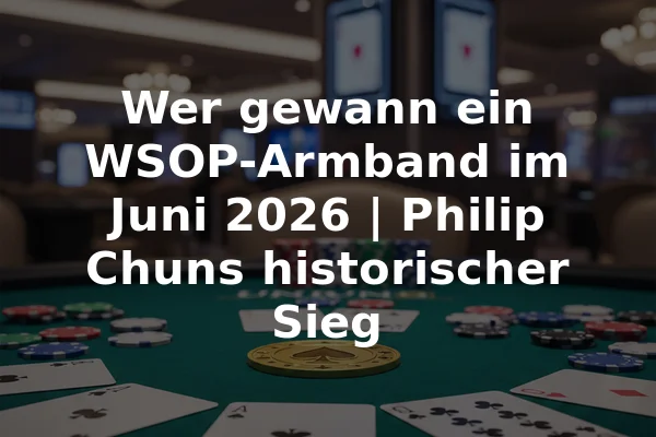 Wer gewann ein WSOP-Armband im Juni 2026 | Philip Chuns historischer Sieg