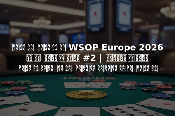 कौन जीता WSOP Europe 2026 का इवेंट #2 | फ्रैंक कूपमन की ऐतिहासिक जीत