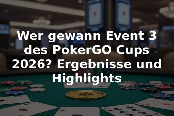 Wer gewann Event 3 des PokerGO Cups 2026? Ergebnisse und Highlights