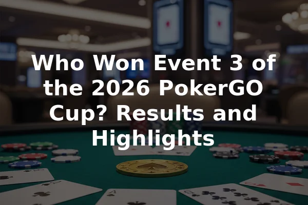 Who Won Event 3 of the 2026 PokerGO Cup? Results and Highlights