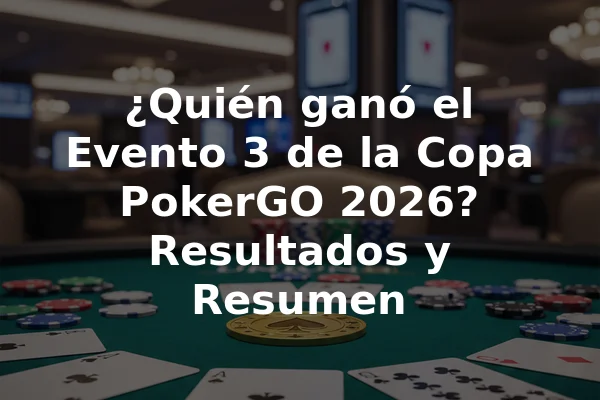 ¿Quién ganó el Evento 3 de la Copa PokerGO 2026? Resultados y Resumen