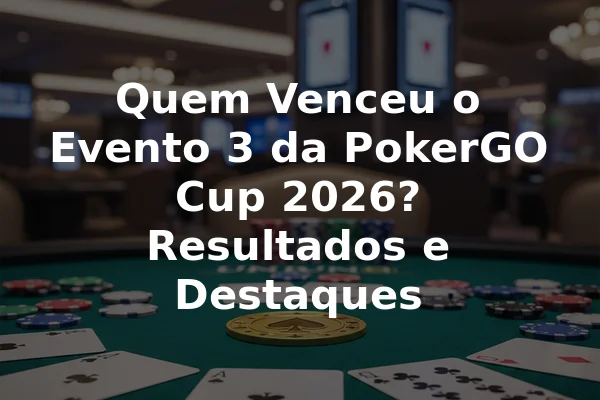 Quem Venceu o Evento 3 da PokerGO Cup 2026? Resultados e Destaques