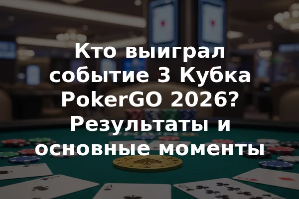 Кто выиграл событие 3 Кубка PokerGO 2026? Результаты и основные моменты