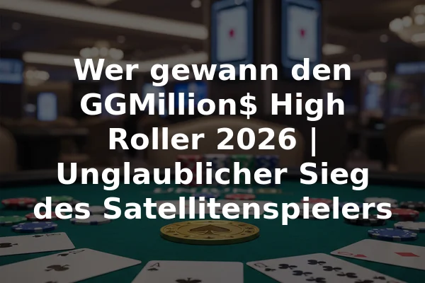 Wer gewann den GGMillion$ High Roller 2026 | Unglaublicher Sieg des Satellitenspielers