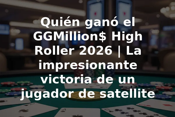 Quién ganó el GGMillion$ High Roller 2026 | La impresionante victoria de un jugador de satellite