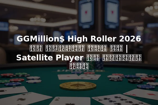 GGMillion$ High Roller 2026 का विजेता कौन है | Satellite Player की शानदार जीत