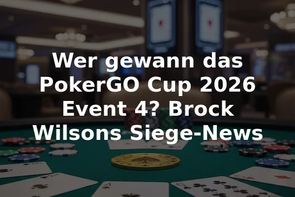 Wer gewann das PokerGO Cup 2026 Event 4? Brock Wilsons Siege-News