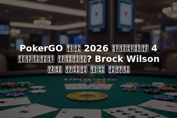 PokerGO कप 2026 इवेंट 4 किसने जीता? Brock Wilson की जीत की खबर