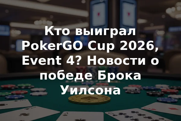 Кто выиграл PokerGO Cup 2026, Event 4? Новости о победе Брока Уилсона
