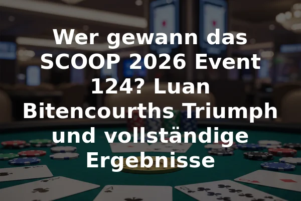 Wer gewann das SCOOP 2026 Event 124? Luan Bitencourths Triumph und vollständige Ergebnisse