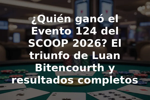 ¿Quién ganó el Evento 124 del SCOOP 2026? El triunfo de Luan Bitencourth y resultados completos