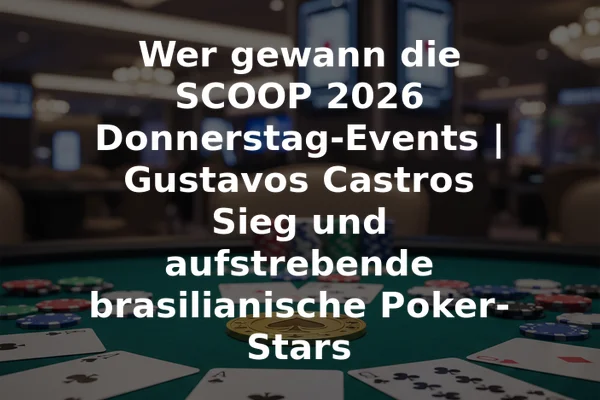 Wer gewann die SCOOP 2026 Donnerstag-Events | Gustavos Castros Sieg und aufstrebende brasilianische Poker-Stars