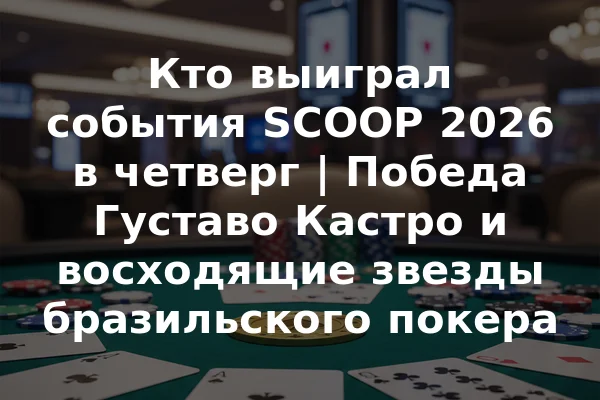 Кто выиграл события SCOOP 2026 в четверг | Победа Густаво Кастро и восходящие звезды бразильского покера