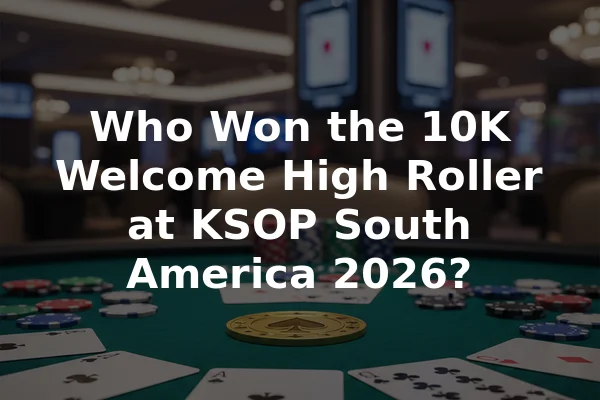 Who Won the 10K Welcome High Roller at KSOP South America 2026?