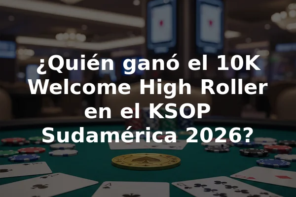 ¿Quién ganó el 10K Welcome High Roller en el KSOP Sudamérica 2026?