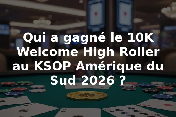 Qui a gagné le 10K Welcome High Roller au KSOP Amérique du Sud 2026 ?