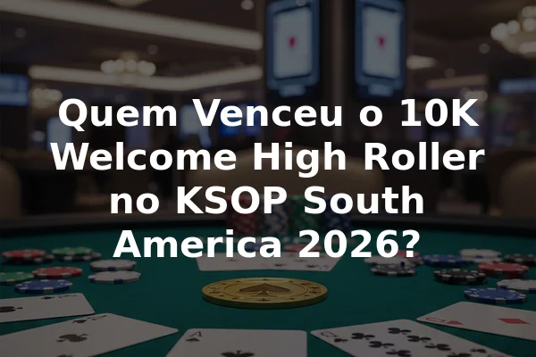 Quem Venceu o 10K Welcome High Roller no KSOP South America 2026?