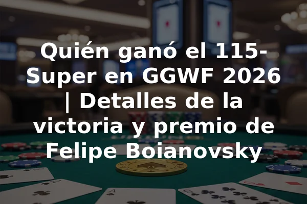 Quién ganó el 115-Super en GGWF 2026 | Detalles de la victoria y premio de Felipe Boianovsky