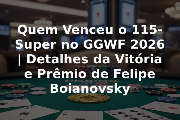 Quem Venceu o 115-Super no GGWF 2026 | Detalhes da Vitória e Prêmio de Felipe Boianovsky