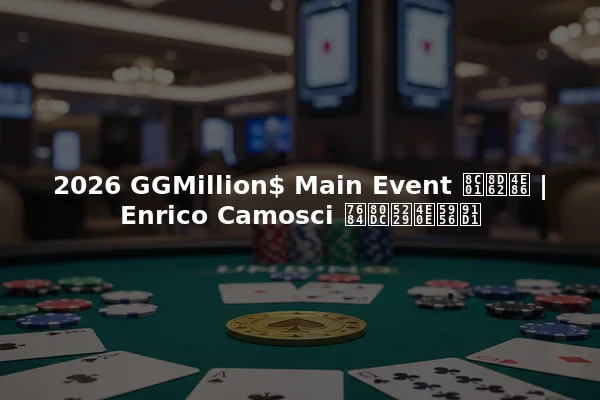 2026 GGMillion$ Main Event 谁赢了 | Enrico Camosci 的胜利与奖金