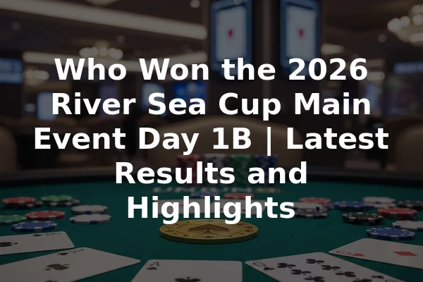 Who Won the 2026 River Sea Cup Main Event Day 1B | Latest Results and Highlights