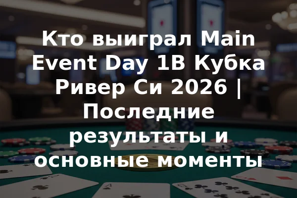 Кто выиграл Main Event Day 1B Кубка Ривер Си 2026 | Последние результаты и основные моменты