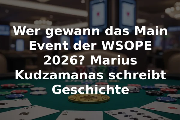 Wer gewann das Main Event der WSOPE 2026? Marius Kudzamanas schreibt Geschichte