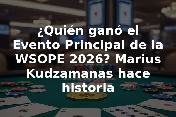 ¿Quién ganó el Evento Principal de la WSOPE 2026? Marius Kudzamanas hace historia