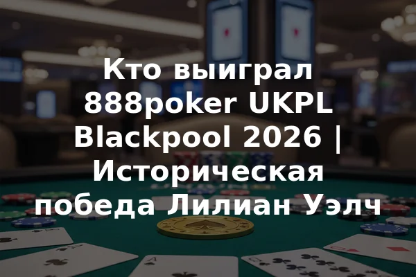Кто выиграл 888poker UKPL Blackpool 2026 | Историческая победа Лилиан Уэлч