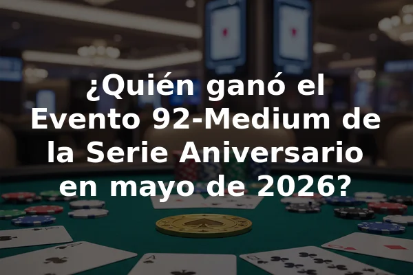 ¿Quién ganó el Evento 92-Medium de la Serie Aniversario en mayo de 2026?