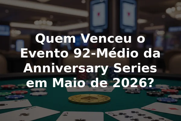 Quem Venceu o Evento 92-Médio da Anniversary Series em Maio de 2026?