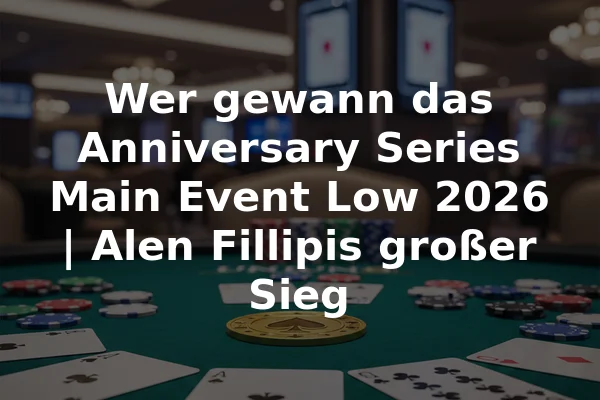 Wer gewann das Anniversary Series Main Event Low 2026 | Alen Fillipis großer Sieg