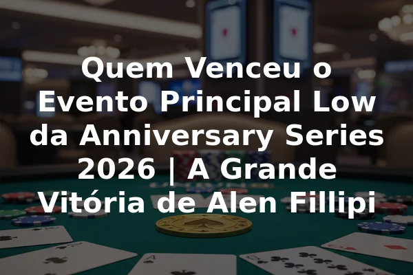 Quem Venceu o Evento Principal Low da Anniversary Series 2026 | A Grande Vitória de Alen Fillipi