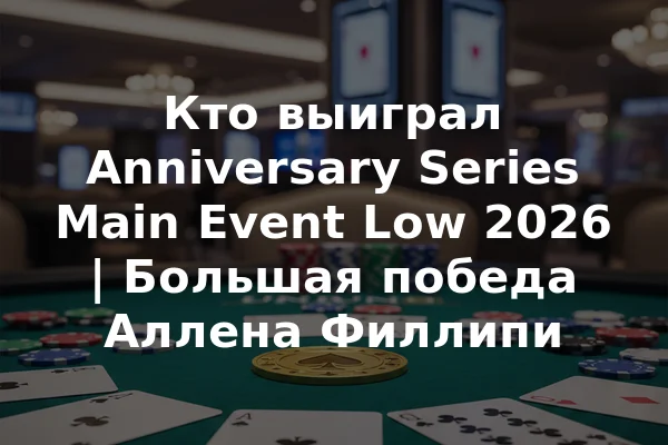 Кто выиграл Anniversary Series Main Event Low 2026 | Большая победа Аллена Филлипи