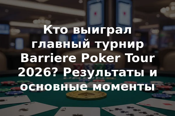 Кто выиграл главный турнир Barriere Poker Tour 2026? Результаты и основные моменты