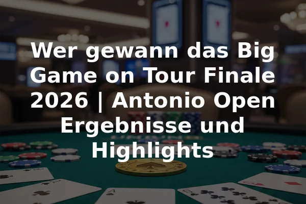 Wer gewann das Big Game on Tour Finale 2026 | Antonio Open Ergebnisse und Highlights