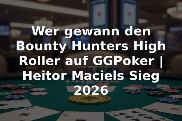 Wer gewann den Bounty Hunters High Roller auf GGPoker | Heitor Maciels Sieg 2026