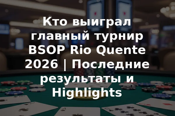 Кто выиграл главный турнир BSOP Rio Quente 2026 | Последние результаты и Highlights