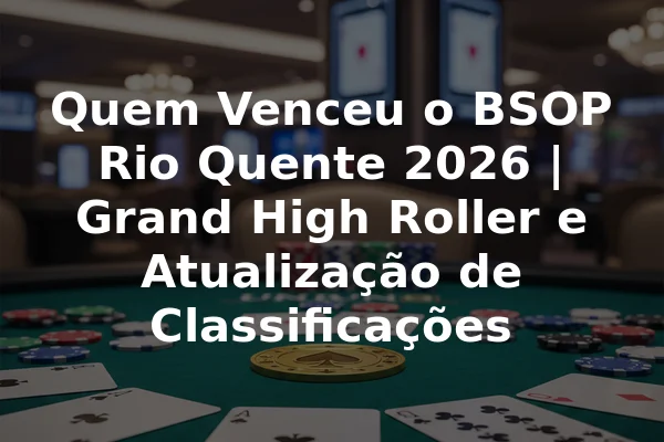 Quem Venceu o BSOP Rio Quente 2026 | Grand High Roller e Atualização de Classificações