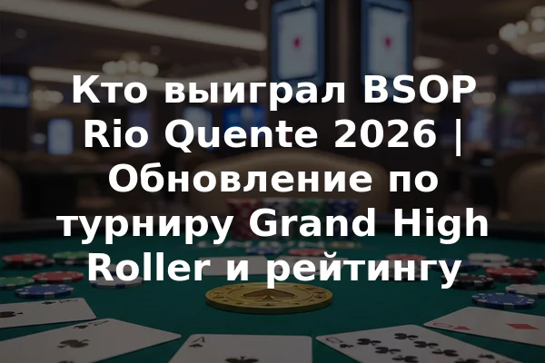 Кто выиграл BSOP Rio Quente 2026 | Обновление по турниру Grand High Roller и рейтингу