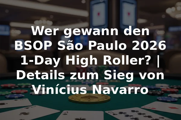 Wer gewann den BSOP São Paulo 2026 1-Day High Roller? | Details zum Sieg von Vinícius Navarro