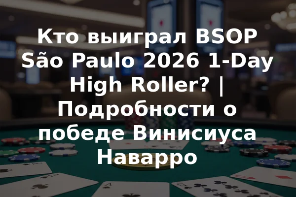 Кто выиграл BSOP São Paulo 2026 1-Day High Roller? | Подробности о победе Винисиуса Наварро