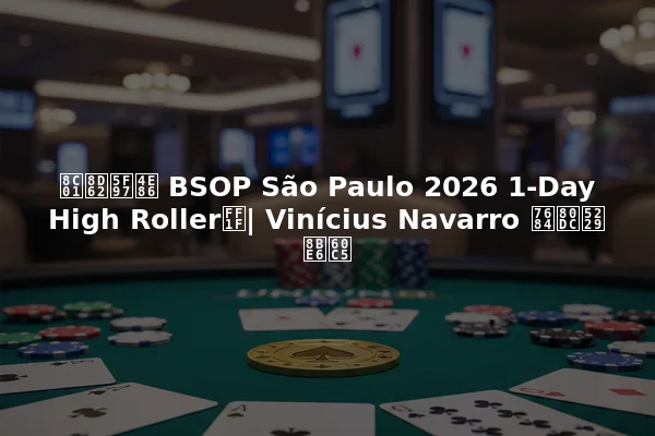 谁赢得了 BSOP São Paulo 2026 1-Day High Roller？| Vinícius Navarro 的胜利详情