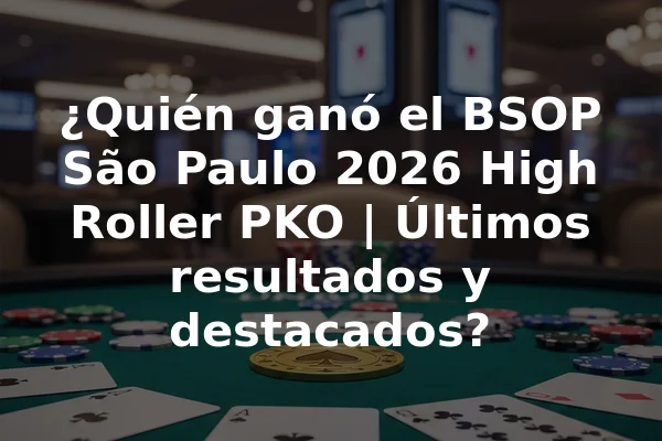 ¿Quién ganó el BSOP São Paulo 2026 High Roller PKO | Últimos resultados y destacados?