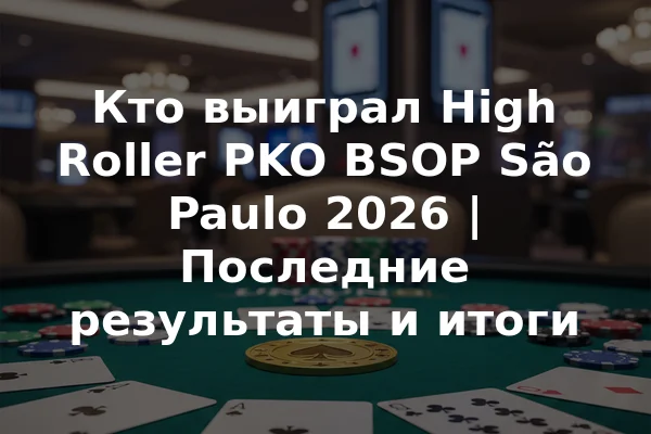 Кто выиграл High Roller PKO BSOP São Paulo 2026 | Последние результаты и итоги
