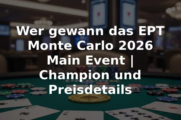 Wer gewann das EPT Monte Carlo 2026 Main Event | Champion und Preisdetails