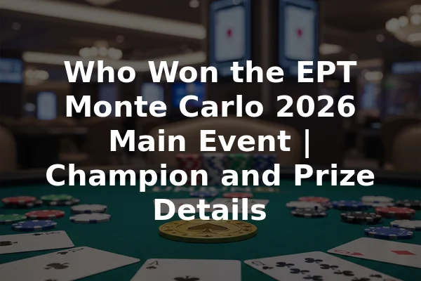 Who Won the EPT Monte Carlo 2026 Main Event | Champion and Prize Details