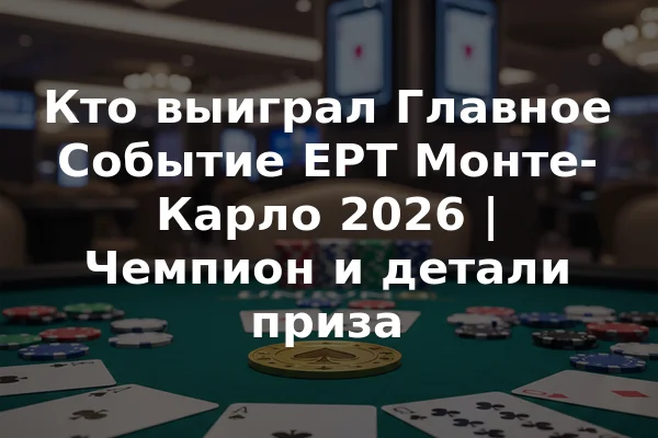 Кто выиграл Главное Событие EPT Монте-Карло 2026 | Чемпион и детали приза