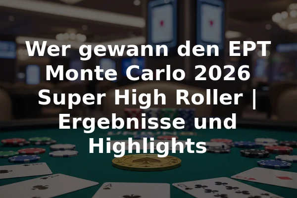 Wer gewann den EPT Monte Carlo 2026 Super High Roller | Ergebnisse und Highlights
